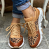 Rayne | Kraftige sneakers i brunt skinn med leopardmønster og snøring – 5