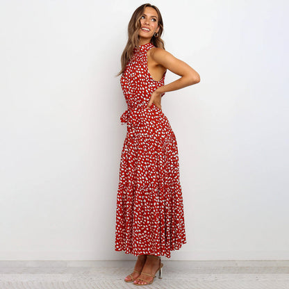 Elegant lang polka kjole