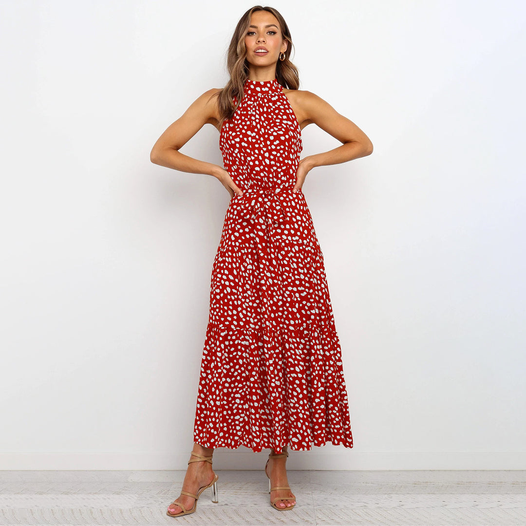 Elegant lang polka kjole