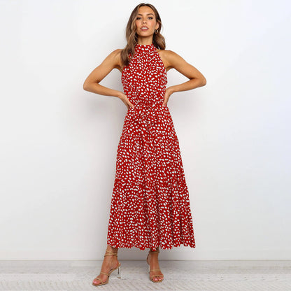 Elegant lang polka kjole