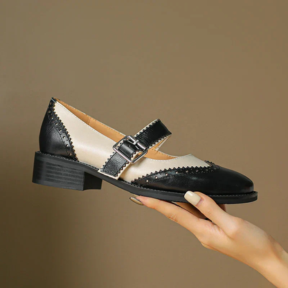 Roxie | Totonede Mary Jane-hæler i skinn med wingtip-brogue