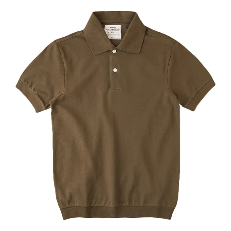 Retro Casual Polo T-skjorte til Herre – 100% Bomull, Kortermet Sommerstil