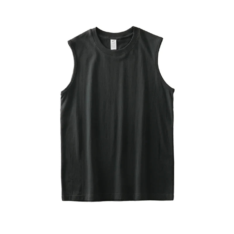 Kraftig Singlet til Herre i Bomull | 250G Ermeløs Tank Topp