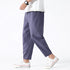 Trendy Herrebukser i 100% Bomull – Japanskinspirert, Løs Passform og Cropped Lengde (opptil 5XL) – Grønn