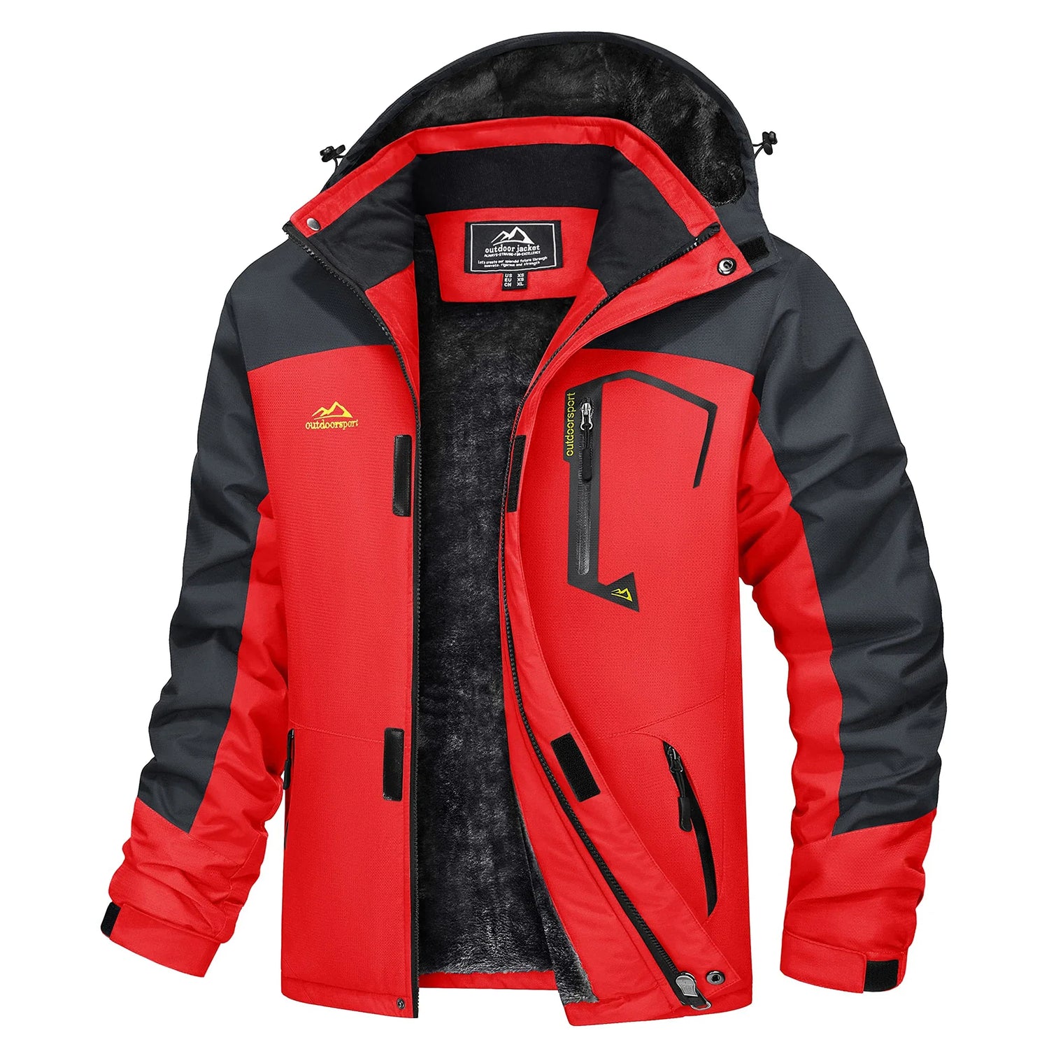 Herre Skijakke – Vanntett &amp; Varm Parkas med Hette | Tykk Vinterjakke til Snø &amp; Kulde