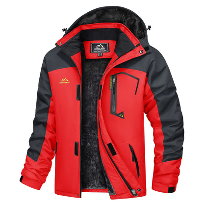 Herre Skijakke – Vanntett &amp; Varm Parkas med Hette | Tykk Vinterjakke til Snø &amp; Kulde