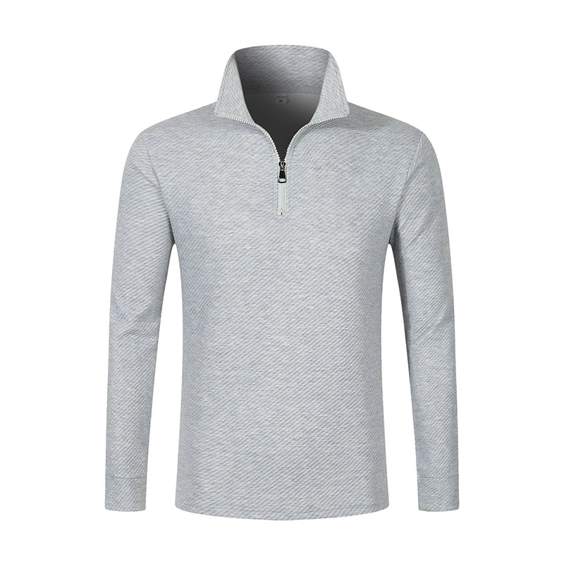 Langermet Polo for Menn – Business Casual med Glidelås | Pustende og Komfortabel Poloskjorte til Vår og Høst