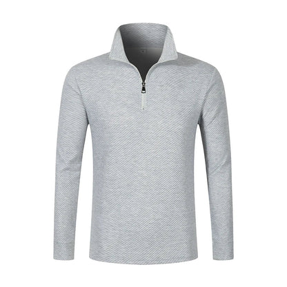 Langermet Polo for Menn – Business Casual med Glidelås | Pustende og Komfortabel Poloskjorte til Vår og Høst