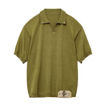 Vintage Polo T-skjorte til Herre – Seagull Collar &amp; Løs Passform