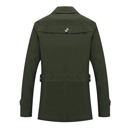 Moteriktig lang trenchcoat for menn