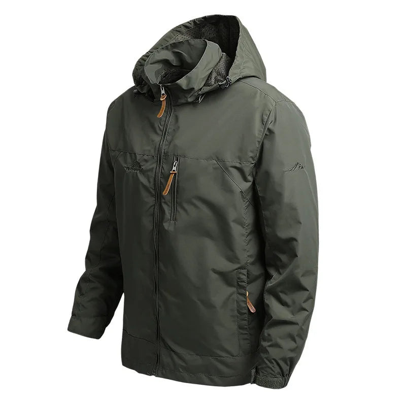 Vanntett Vindjakke for Menn – Taktisk Outdoor Jakke med Hette | Lett, Pustende &amp; Slitesterk Friluftsjakke (S–5XL)