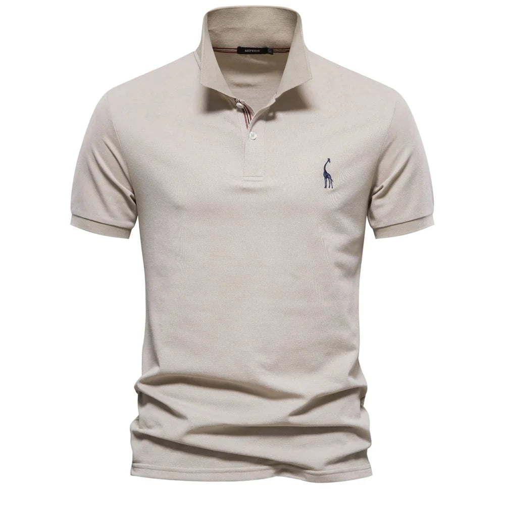 Klassisk Pique Polo for Herre – Kortermet i Bomull, Ensfarget og Perfekt til Sommeren