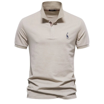 Klassisk Pique Polo for Herre – Kortermet i Bomull, Ensfarget og Perfekt til Sommeren