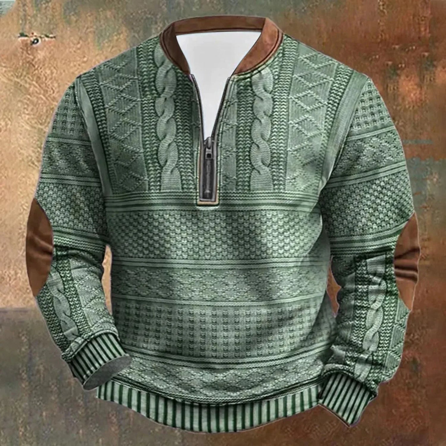 Trendy Oversized Genser for Menn – Langermet Pullover med Høy Krage | Varm og Stilren Vintergenser uten Hette