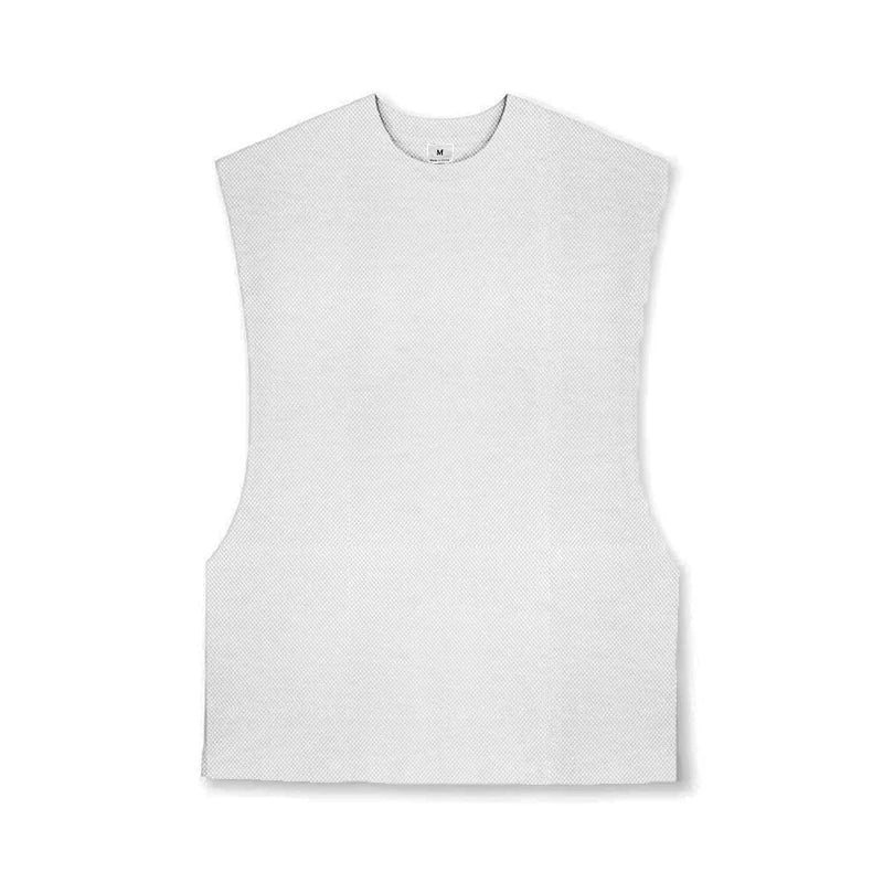 Sommer Singlet med Åpen Side – Mesh Treningstopp uten Ermer for Herre – Hvit