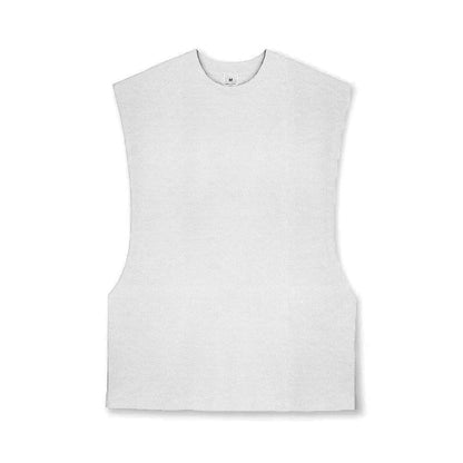 Sommer Singlet med Åpen Side – Mesh Treningstopp uten Ermer for Herre – Hvit