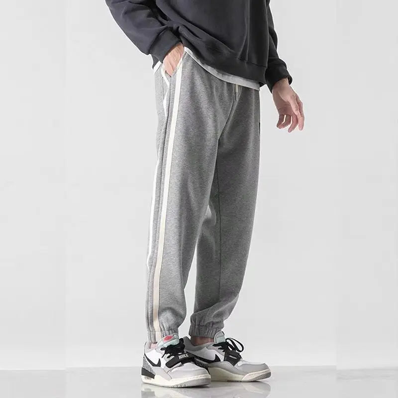 Herre Joggebukse med Sidelinjer – Komfortabel &amp; Sporty | Casual Sweatpants med Elastisk Liv