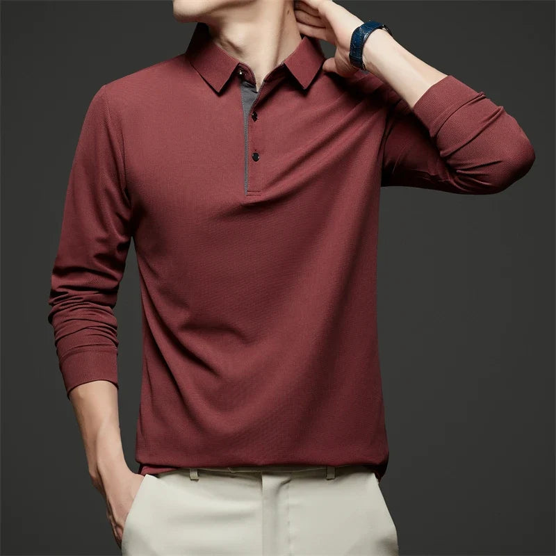 Herre Langermet Polo – Business Casual, Komfortabel &amp; Allsidig