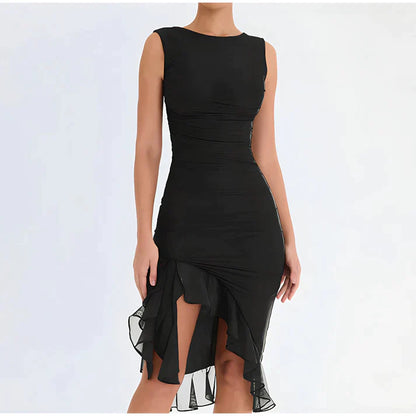 Elegant bodycon-kjole med volanger
