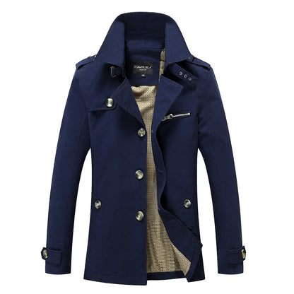Moteriktig lang trenchcoat for menn