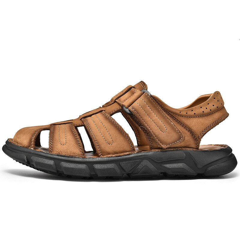 Komfortable sandaler i skinn