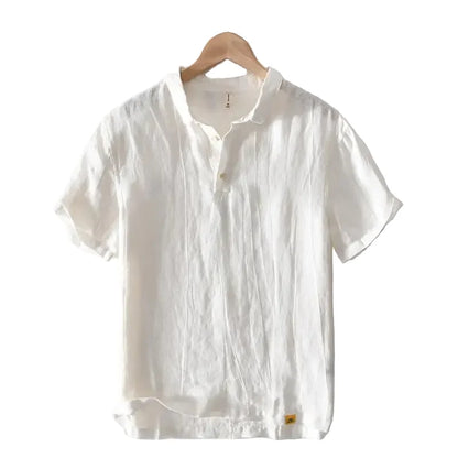 Kortermet Linskjorte til Herre – 100% Lin, Lett &amp; Pustende (M–3XL)