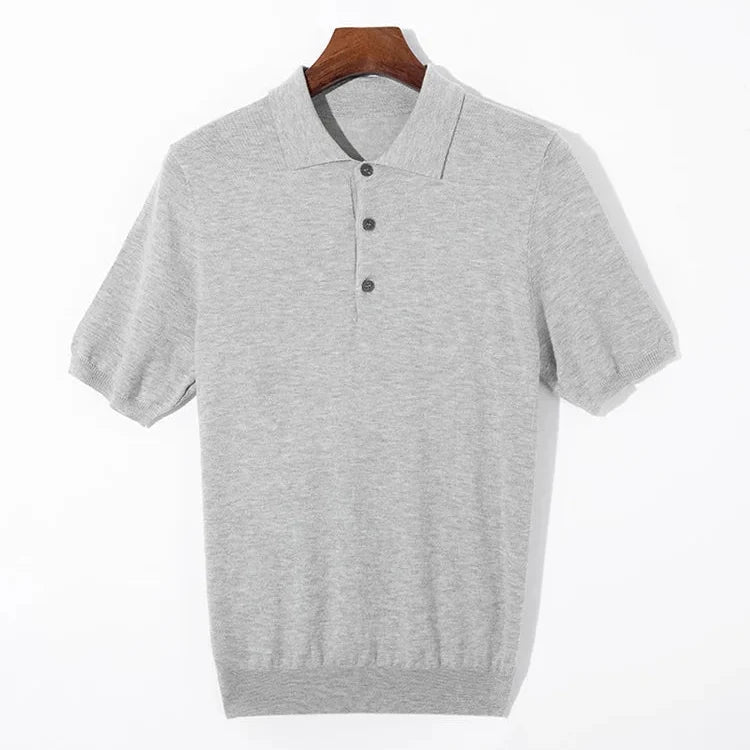 Merinoull Polo T-skjorte til Herre – 100% Merino, Strikket &amp; Lett Sommerstil