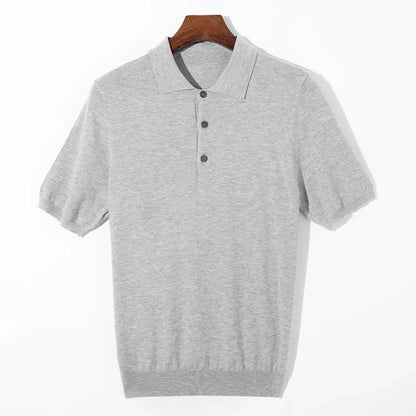 Merinoull Polo T-skjorte til Herre – 100% Merino, Strikket &amp; Lett Sommerstil
