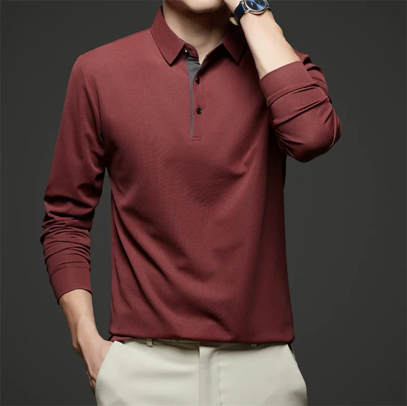 Herre Langermet Polo – Business Casual, Komfortabel &amp; Allsidig