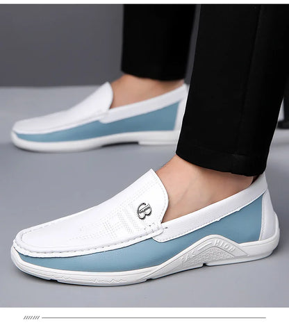 Herresko i Ekte Skinn – Klassiske Slip-on Loafers til Business og Hverdag