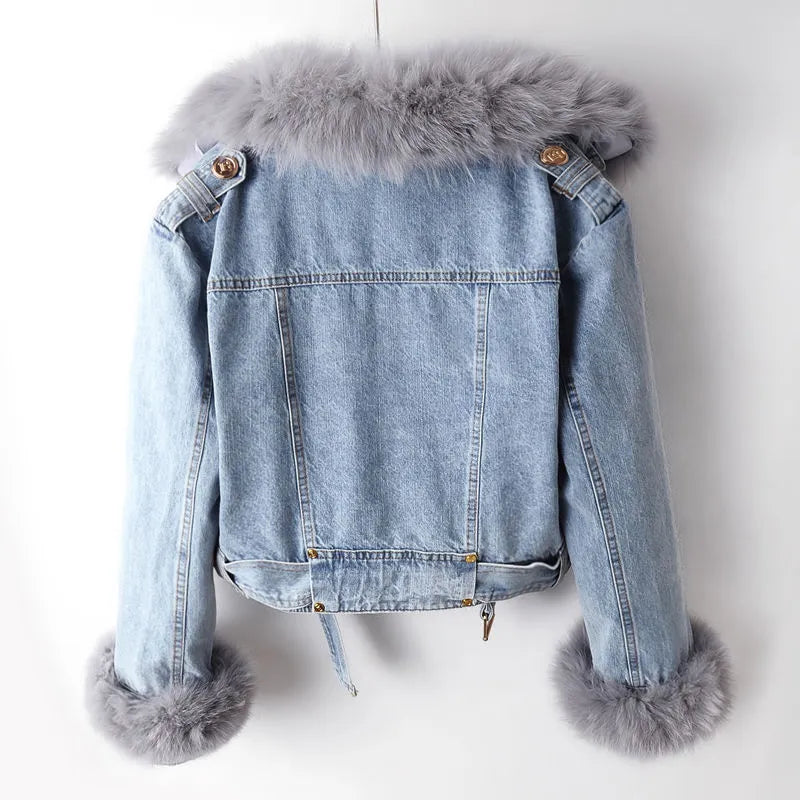 Jackie™️ | Elegance Denim &amp;amp; Fur Jacket