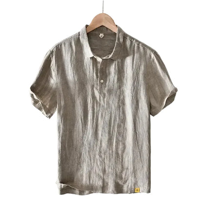 Kortermet Linskjorte til Herre – 100% Lin, Lett &amp; Pustende (M–3XL)