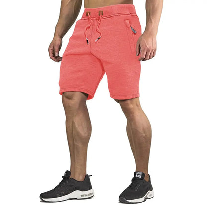 Sommerens Bomullsshorts for Menn – Joggers med Elastisk Liv og Glidelåslommer