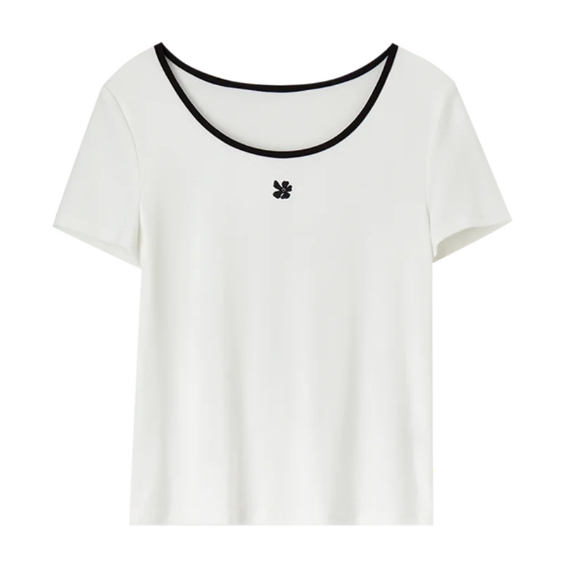 Beige Slim Fit T-skjorte til Dame – Elegant og Minimalistisk Sommertopp