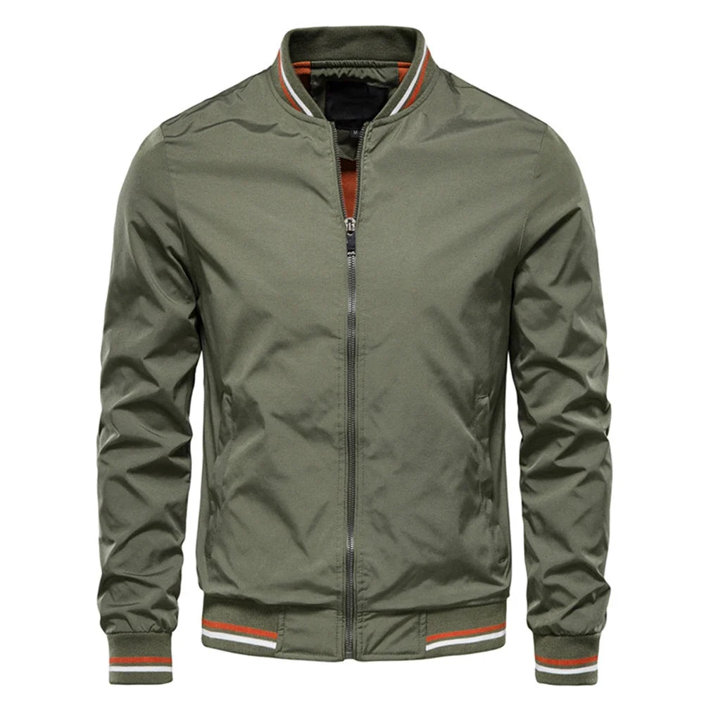 Herre Bomberjakke – Slim Fit Baseball-jakke | Svart &amp; Casual vår/sommer/høst