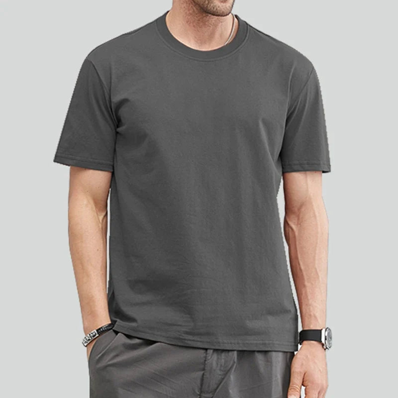 Unisex Basic T-skjorte i 100% Bomull – Oversized Ensfarget Topp for Menn, Kvinner og Ungdom | Komfortabel Sommertee