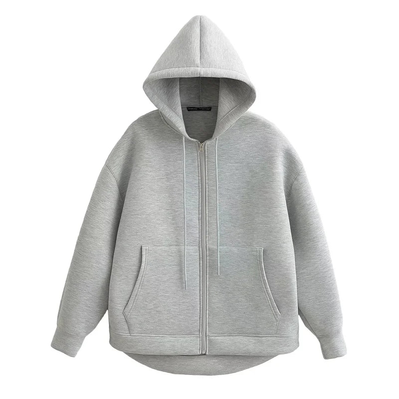 Unisex Hettegenser med Glidelås – Oversized Streetwear Hoodie med Doble Lommer | Varm &amp; Trendy til Høst og Vinter