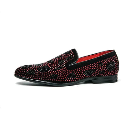 Loafers med rhinestone-utsmykning
