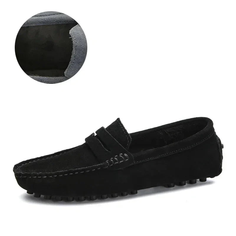 Herresko i Ekte Skinn – Komfortable Mokasiner i Størrelse Opptil 49, Slip-On og Perfekte til Fritid eller Bilkjøring