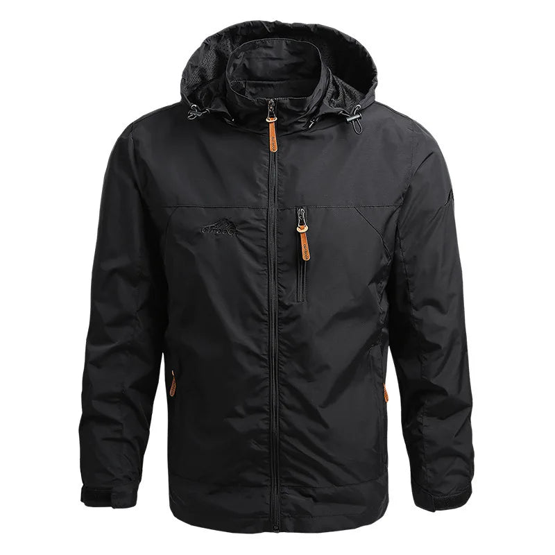Vanntett Vindjakke for Menn – Taktisk Outdoor Jakke med Hette | Lett, Pustende &amp; Slitesterk Friluftsjakke (S–5XL)