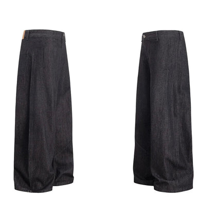 Unisex Wide Leg Jeans – Amerikansk Stil med Buet “Knife Cut”-Design | Trendy Løse Denim Bukser i High Street Look