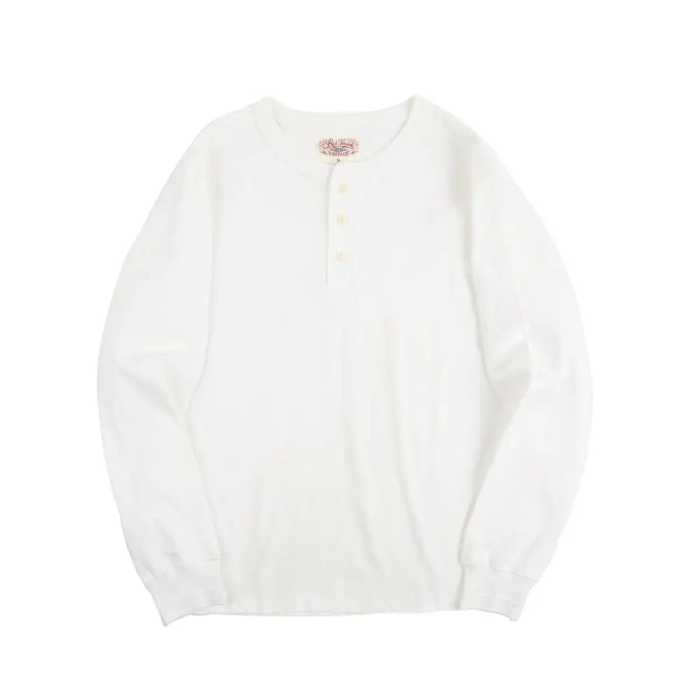 Klassisk Henley Langermet T-skjorte for Menn – 100 % Bomull | Komfortabel Høstgenser Perfekt til Lag-på-Lag