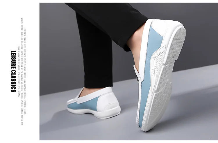 Herresko i Ekte Skinn – Klassiske Slip-on Loafers til Business og Hverdag