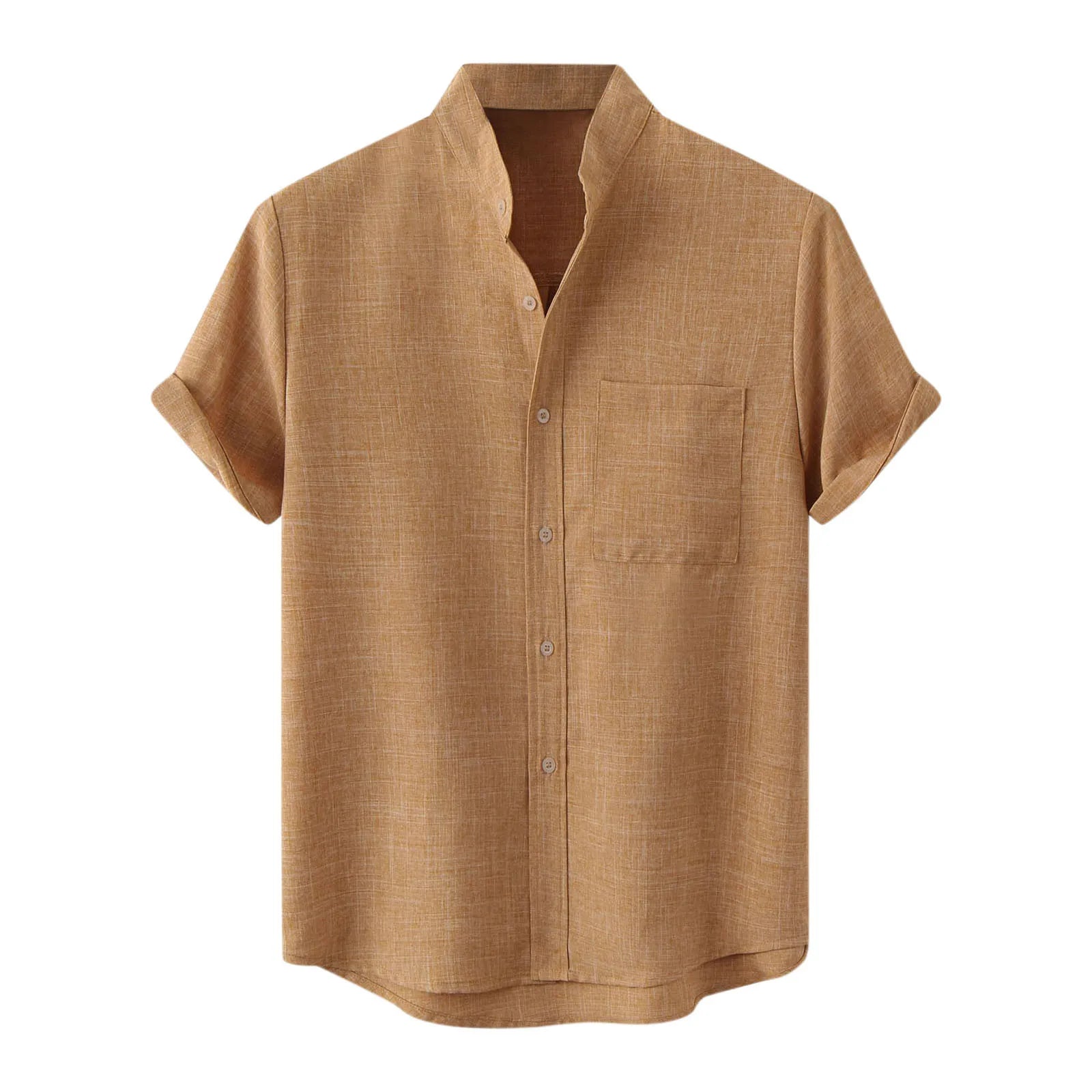 Sommer Skjorte for Menn – Pustende Bomull &amp; Lin, Kortermet, Elegant og Casual