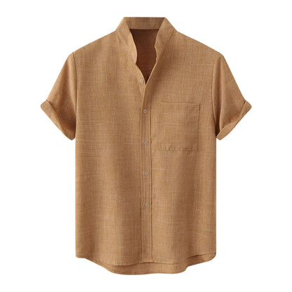 Sommer Skjorte for Menn – Pustende Bomull &amp; Lin, Kortermet, Elegant og Casual