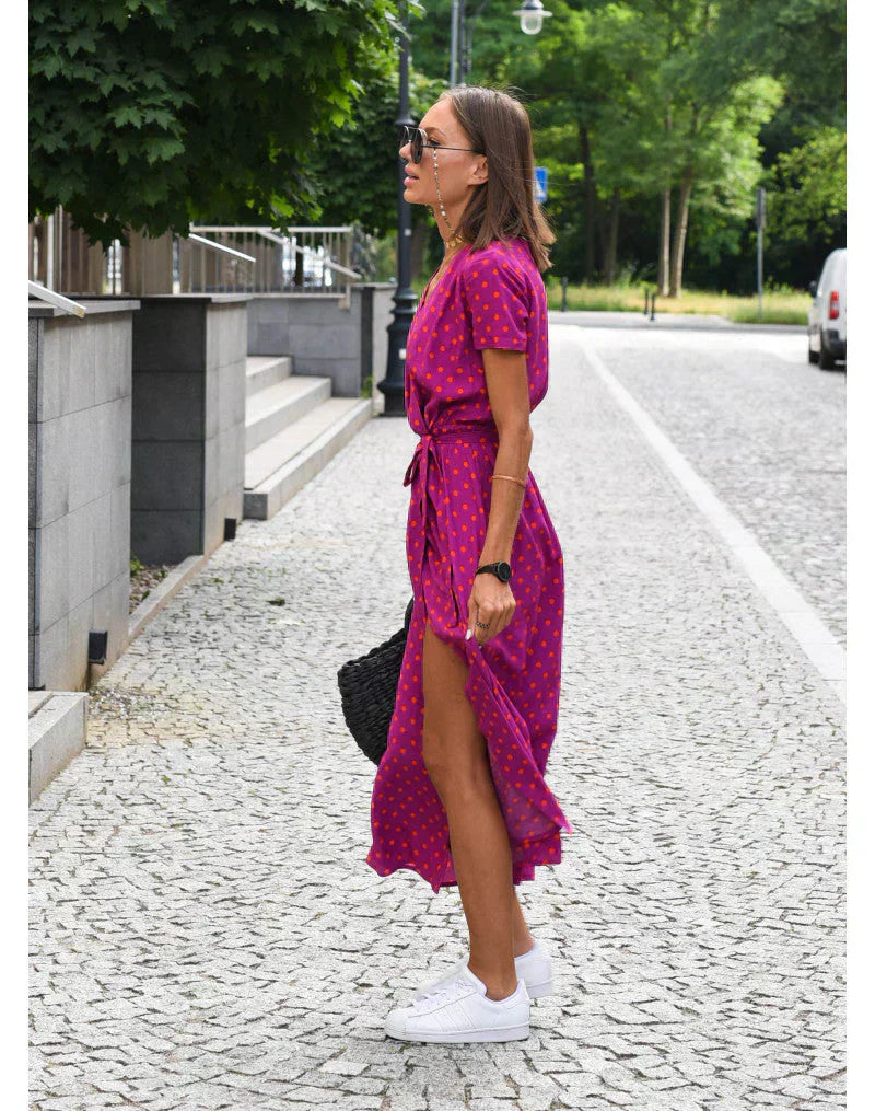 Livia | Fargerik Kjole med Print