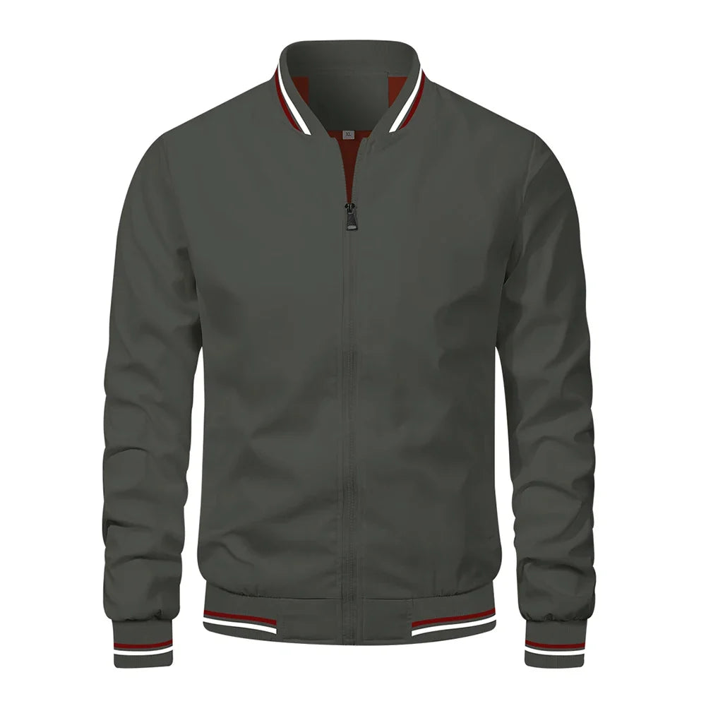 Herre Bomberjakke – Slim Fit Baseball-jakke | Svart &amp; Casual vår/sommer/høst