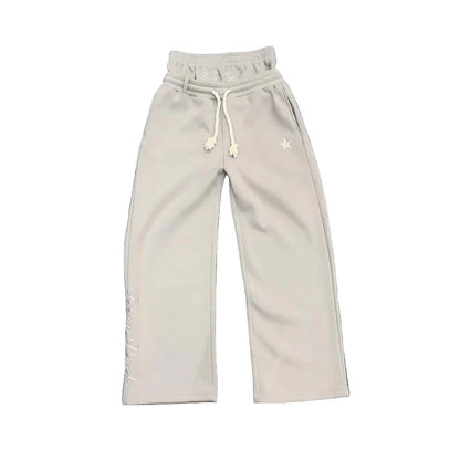 Unisex Joggebukser i Gotisk Streetwear-stil – Trendy Double Waist Track Pants | Retro Hip Hop Joggers i Bomull – S