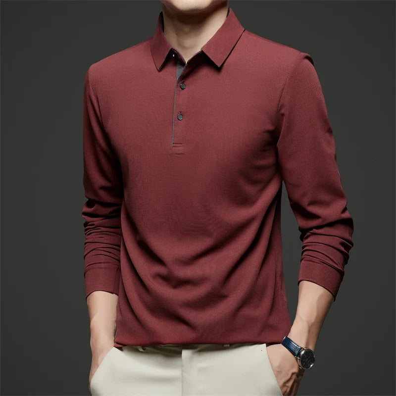 Herre Langermet Polo – Business Casual, Komfortabel &amp; Allsidig