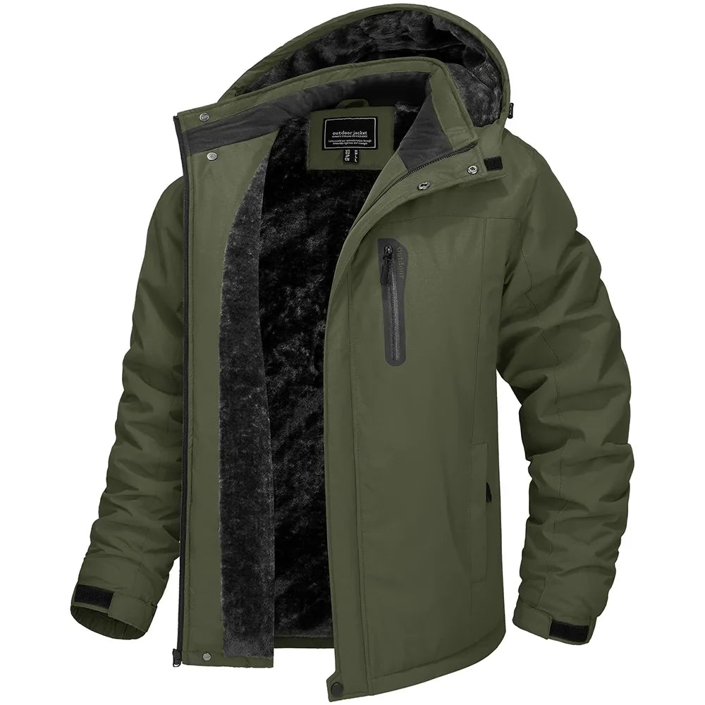 Herre Vinterjakke – Tykk Fleece &amp; Vanntett Softshell | Skijakke &amp; Vindjakke til Friluft &amp; Hverdag